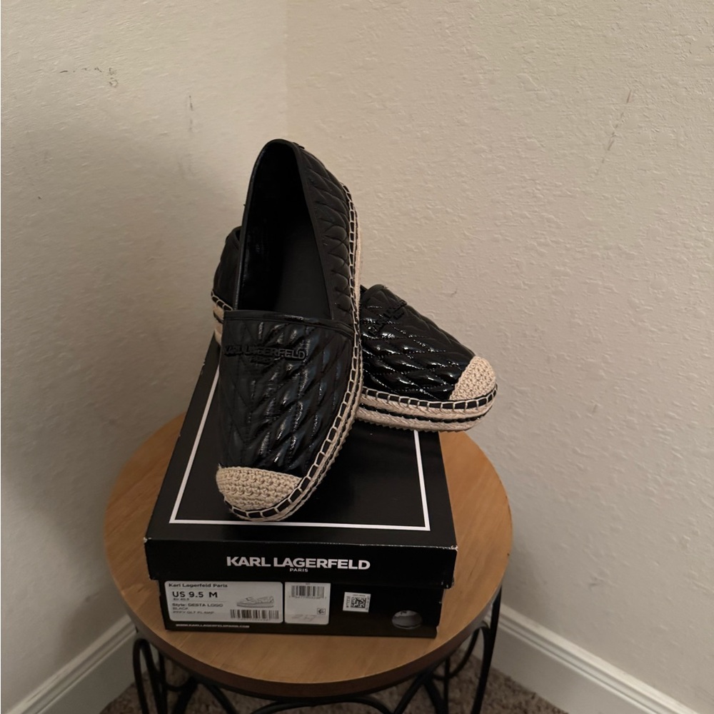 Karl Lagerfeld Black Espadrille Shoes